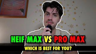 Simplified Differences between HEIF Max, Pro Max, and No Max (iPhone camera settings)