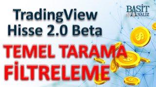 TRADINGVIEW HİSSE 2.0 TEMEL ANALİZ TARAMA #yatırım #finans #borsa #hisse #keşfet