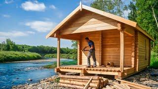 Man Alone Builds Stunning River Cabin in 1.5 YEARS - (by @DmitryLukinDIY)