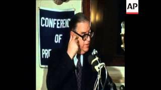 SYND 28-11-73 ABBA EBAN ADDRESSES VISITING AMERICAN JEWISH LEADERS