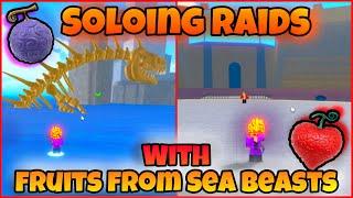 Soloing Raids With Fruits I Get From Sea Beasts | King Legacy