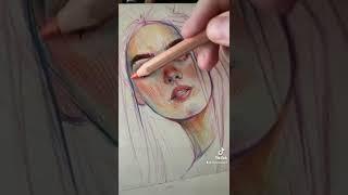 Послойная техника цветными карандашами. How to draw with colored pencil.