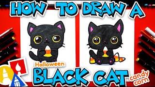 How To Draw A Black Cat With Candy Corn