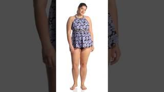 Fit4U Plus Size Woodstock Tankini Top | SwimOutlet.com