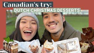 Canadians try: Dutch Christmas Desserts  || CHERYL & JESSE VLOG