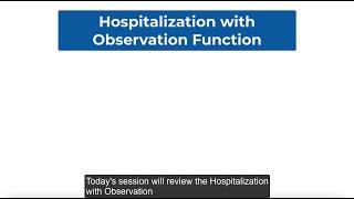 Teach Me CQL: Hospitalization with Observation