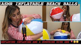 ASMR | INFLATE DEFLATE BEACH BALLS ASMR WITH A SURPRISE SLOW POP SATISFYING ASMR