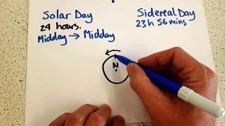 Solar day sidereal day