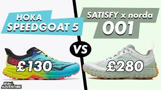 HOKA SPEEDGOAT 5 vs SATISFY NORDA 001 | Does more expensive mean better performance? | Run4Adventure