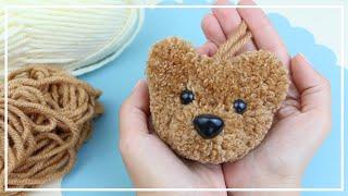 How to make a Pompon Bear  Charm teddy bear pompon Idea DIY NataliDoma