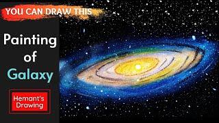 Simple Galaxy Painting, Easy For Beginners, Relaxing Galaxy Painting for Beginners, Galaxy Painting