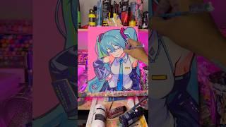 Hatsune Miku Painting (GLOWS) #art #hatsunemiku #drawing #painting