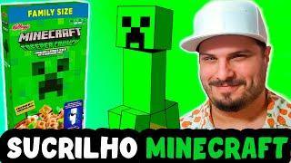 PROVANDO SUCRILHOS DO MINECRAFT - SABOR CANELA COM MARSHMALLOW