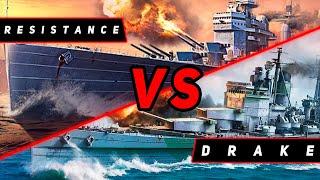 КРЕЙСЕР RESISTANCE VS DRAKE! ЧТО ОКАЖЕТСЯ СИЛЬНЕЕ?! VKPLAY TWITCH TROVO YOUTUBE МИР КОРАБЛЕЙ