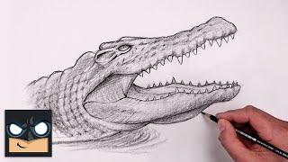 How To Draw Crocodile | YouTube Studio Sketch Tutorial