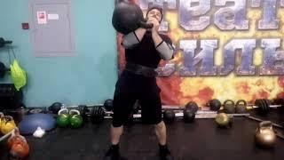 ДАВИД ШАМЕЙ ШВУНГУЕТ ОГРОМНУЮ ГИРЮ 92 КГ В СК "САЛЮТ ГЕРАКЛИОН"! ONE-HAND 92KG KETTLEBELL PUSH PRESS