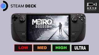 METRO EXODUS | STEAM DECK BENCHMARK | 800P | LOW | MED | HIGH | ULTRA | FSR