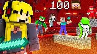 XXL 100 SPIELER VS LETSHUGO - MANHUNT (ONLY NETHER)