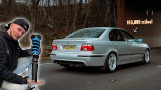 BMW E39 5 SERIES GETS A GLOW UP!.. COILOVER AND WHEELS UPGRADE