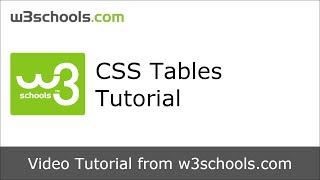 W3Schools CSS Tables Tutorial