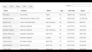 DataTabels JS | How to export table in Excel, CSV, PDF with "DataTable JS" | "Export Table to Excel"