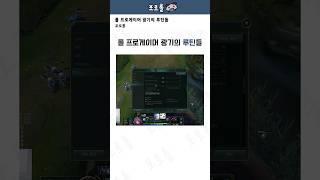 롤 프로게이머 광기의 루틴들