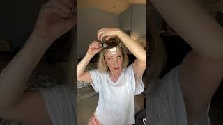 Hot rollers on short hair