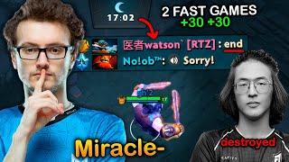 Miracle- made WATSON call "END" in just 17 minutes with best hero (2 Games)