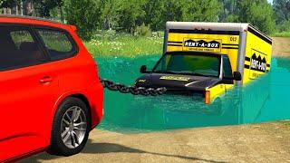 Cars vs Deep Water - BeamNG Drive