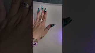 Bold Blue Lightning Nails #lightningnails #gelset #freshset #blackandblue #cute