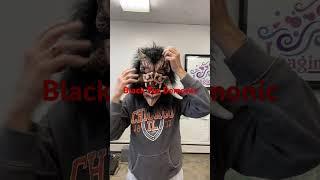 Black Fur Moving Mouth Demon Mask