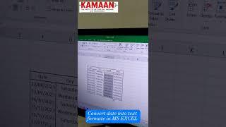 convert date into text format in  MS Excel #shorts #excel #technophile