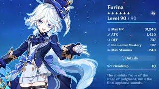 Review Lv.90 Furina C0 F2p Build 2025 | S+ Tier Hydro Support/Sub Dps