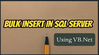 VB Net   How to Import Bulk Excel Files into the SQL Server