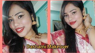 Dashami Makeup look ( No Foundation and no concealer) || Anindita Vlogs Deb