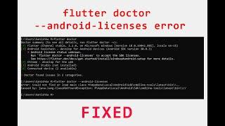 flutter doctor   android licenses error Fix