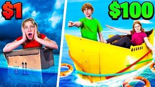 $1 vs $100 Extreme Cardboard Boat Challenge!