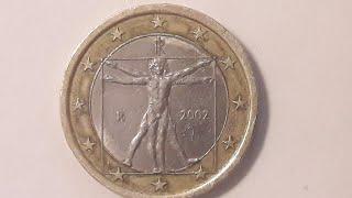 Обзор 1 евро , Италия 2002, код Да Винчи (1 euro Italy 2002)