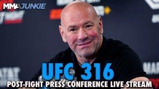 UFC 316 post-fight press conference live stream from Newark