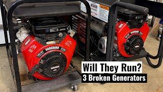Three Broken Briggs Vanguard Generators.  Will They Run and Make Power Again?
