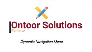 Oracle APEX Dynamic Navigation Menu : Ontoor Extras