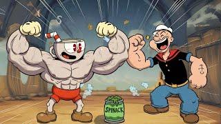 Cuphead Meets Popeye And Tries His Spinach