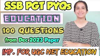 SSB Lecturer Dec. 2023 Solved Paper Education@InculcateLearning#ssbpgt#ugcneteducation UGC NET