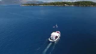 Kaiki from corfu to vithos aerial video June 2016