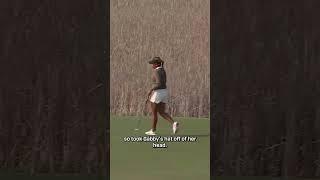 Amari Avery playing with borrowed clubs 