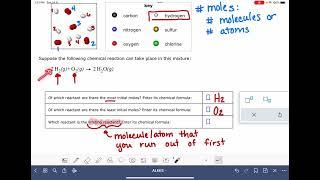 ALEKS: Identifying the limiting reactant in a drawing of a mixture