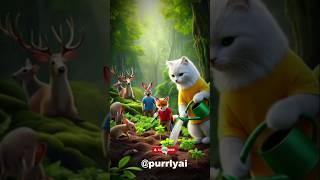 Fluffy Cat Saved the Jungle! #shorts #cutecat#shortsfeed