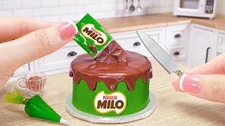 How to make Miniature Milo Cake in Real Life | Tiny Chocolate Cake Decorating by Miniature Cooking