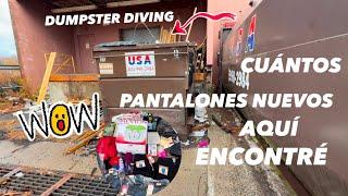 DUMPSTER DIVING CUÁNTOS PANTALONES NUEVOS  ENCONTRÉ #dumpsterdiving #loquetiranenusa