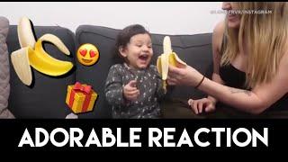 ADORABLE REACTION: Toddler receives banana as Christmas gift